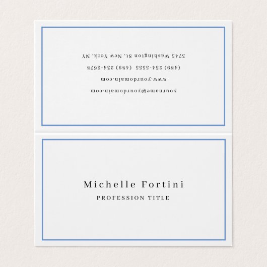 Elegantes Schlichtes Minimalistisch Visitenkarten (Außenseite Aufgefaltet)