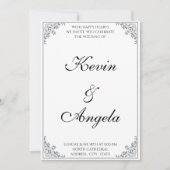 Elegantes schlichtes modernes Weeding Einladung (Vorderseite)