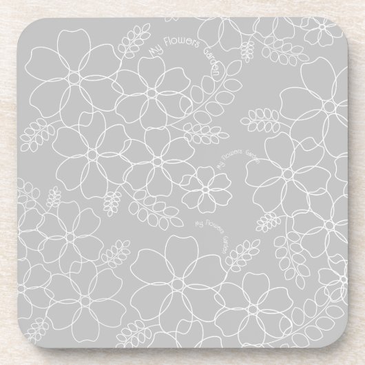 Elegantes, schlichtes Muster der Blume im Sommer Getränkeuntersetzer (Vorderseite)