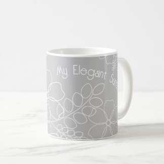 Elegantes, schlichtes Muster der Blume im Sommer Kaffeetasse