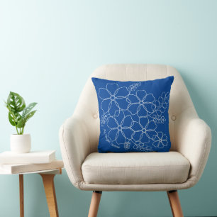 Elegantes, schlichtes Muster der Blume im Sommer Kissen