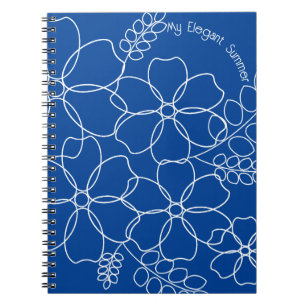 Elegantes, schlichtes Muster der Blume im Sommer Notizblock