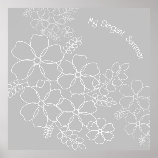 Elegantes, schlichtes Muster der Blume im Sommer Poster (Vorne)