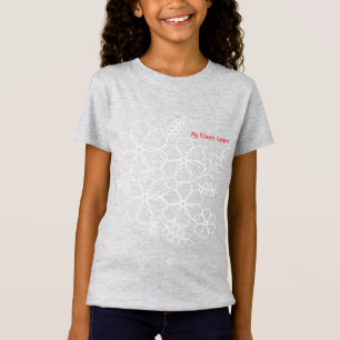 Elegantes, schlichtes Muster der Blume im Sommer T-Shirt