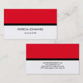 Elegantes Schlichtes Rot-Weiß-Beruflich Visitenkarte (Vorne/Hinten)
