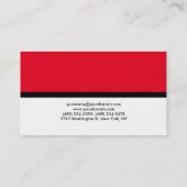 Elegantes Schlichtes Rot-Weiß-Beruflich Visitenkarte (Rückseite)
