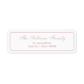 Elegantes, schlichtes Rücksendelabel (Vorne)