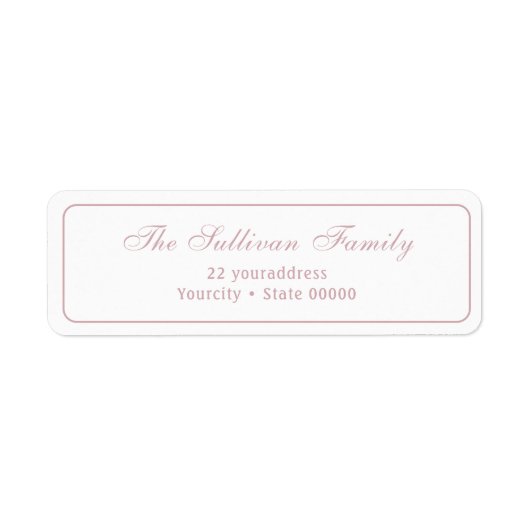 Elegantes, schlichtes Rücksendelabel (Vorne)