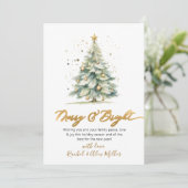 Elegantes, schlichtes Skriptbaum ohne Foto Feiertagskarte (Stehend Vorderseite)