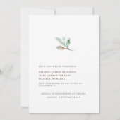 Elegantes, schlichtes, weißes Brautparty Einladung (Rückseite)