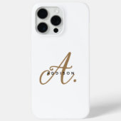 Elegantes Schlichtes White-Script-Monogramm Case-Mate iPhone Hülle (Rückseite)