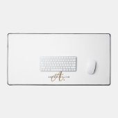 Elegantes Schlichtes White-Script-Monogramm Schreibtischunterlage (Tastatur & Maus)