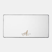 Elegantes Schlichtes White-Script-Monogramm Schreibtischunterlage (Vorderseite)