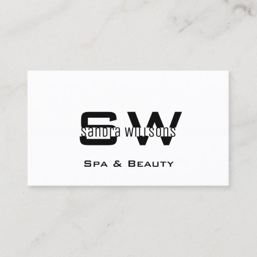 Elegantes Schlichtes White Simple & Modern mit Mon Visitenkarte (Vorderseite)