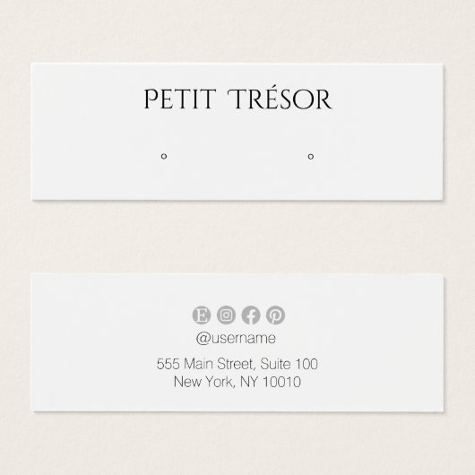 Elegantes Schlichtes White Stud Earring Display (Vorne & Hinten)