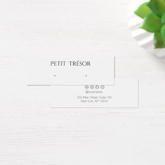 Elegantes Schlichtes White Stud Earring Display (Schreibtisch)