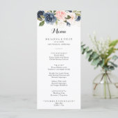 Elegantes schlichtes Winter Floral Calligraphy Din Menükarte (Stehend Vorderseite)