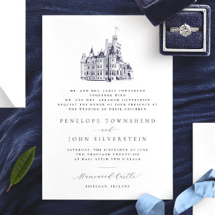 Elegantes Schloss Illustration Eltern Gastgeber Ho Einladung