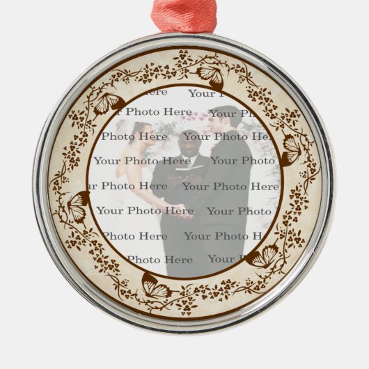 Elegantes Schmetterling Rundsilber Ornament Aus Metall (Vorne)