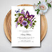 Elegantes Schmetterling und Bloom-Brautparty Einladung
