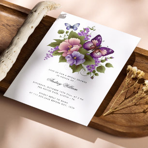 Elegantes Schmetterling und Bloom-Brautparty Einladung