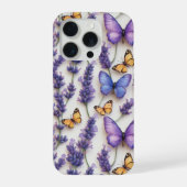 Elegantes Schmetterlingdesign und Lavenderdesign iPhone Hülle (Rückseite)