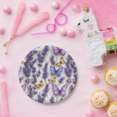 Elegantes Schmetterlingdesign und Lavenderdesign Pappteller (Party)