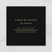 elegantes Schmetterlinglogo auf schwarz Quadratische Visitenkarte (Rückseite)