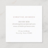 elegantes Schmetterlinglogo Quadratische Visitenkarte (Rückseite)