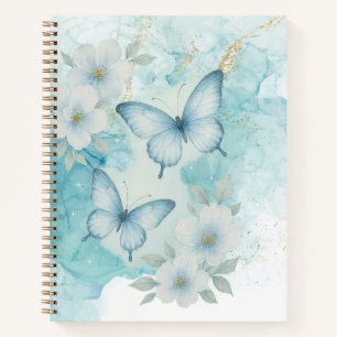 Elegantes Schmetterlings-Blumen-Notizbuch-Design Notizblock