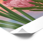 Elegantes Schmetterlings-Blumen-Ölgemälde Poster (Ecke)