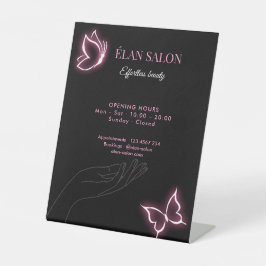 Elegantes Schmetterlings-Glow-Chic-Schönheitssalon Sockelschild