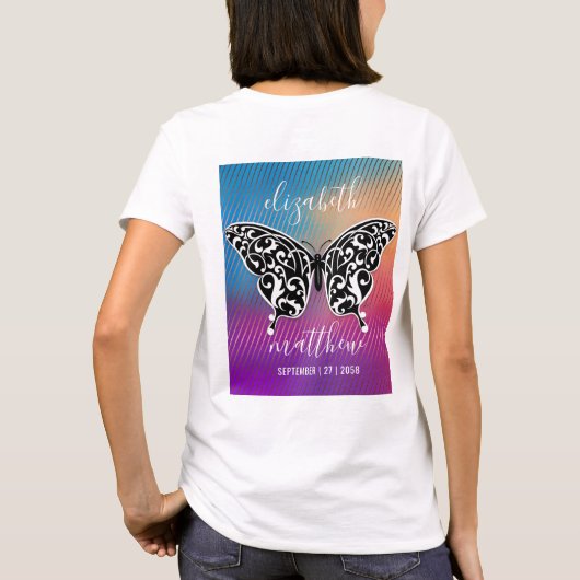 Elegantes Schmetterlingsdesign mit Phantastischem T-Shirt (Rückseite)