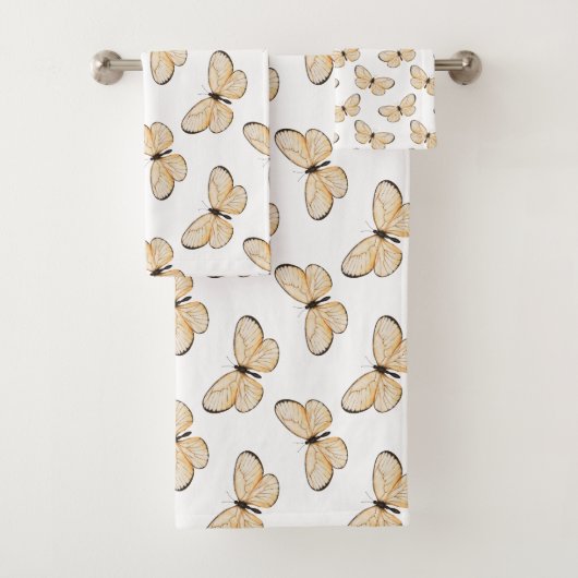 Elegantes Schmetterlingsmuster Badhandtuch Set (Insitu)