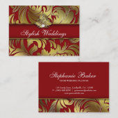 Elegantes Schmuck-Diamant-Logo-roter Visitenkarte (Vorne/Hinten)