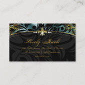 Elegantes Schmuck-Mode-Lilien-Gold aquamarin Visitenkarte (Rückseite)