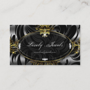Elegantes Schmuck-Mode-Lilien-Goldsilber Visitenkarte