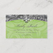 Elegantes Schmuck-Mode-Lilien-Grün-Grau Visitenkarte (Rückseite)
