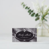 Elegantes Schmuck-Mode-Lilien-Schwarz-Silber Visitenkarte (Stehend Vorderseite)