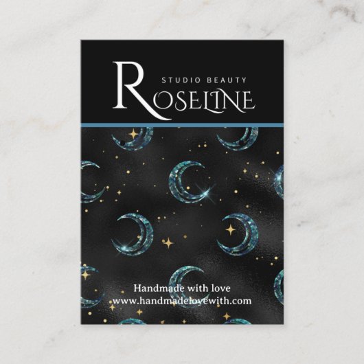 Elegantes Schmuckstück aus Schwarz und Gold Visitenkarte (Vorderseite)