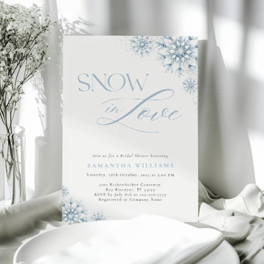 Elegantes Schnee in Liebe Bridal Dusche Einladung
