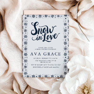 Elegantes Schnee in Liebe Winter Brautparty Einladung