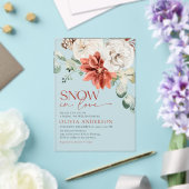 Elegantes Schnee in Liebe Winter Rotes Brautparty Acryleinladungen (In Situ (Hochzeit))