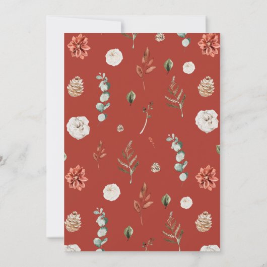 Elegantes Schnee in Liebe Winter Rotes Brautparty Einladung (Rückseite)