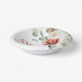 Elegantes Schnee in Liebe Winter Rotes Brautparty Pappteller (Gewinkelt)