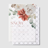 Elegantes Schnee in Liebe Winter Rotes Brautparty Pergament Einladungen (Versetzt (Einladung))