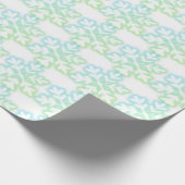 Elegantes Schneeflocken aquamarines grünes Muster Geschenkpapier (Ecke)