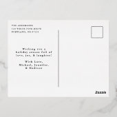 Elegantes Schneeflocken Foto Silver Folien Feiertagspostkarte (Rückseite)