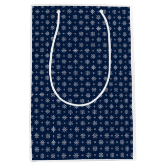 Elegantes Schneeflocken-Nahtloses Blau-Muster Mittlere Geschenktüte