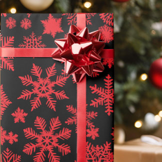 Elegantes Schneeflocken-Silhouetten-Geschenk mit i Geschenkpapier